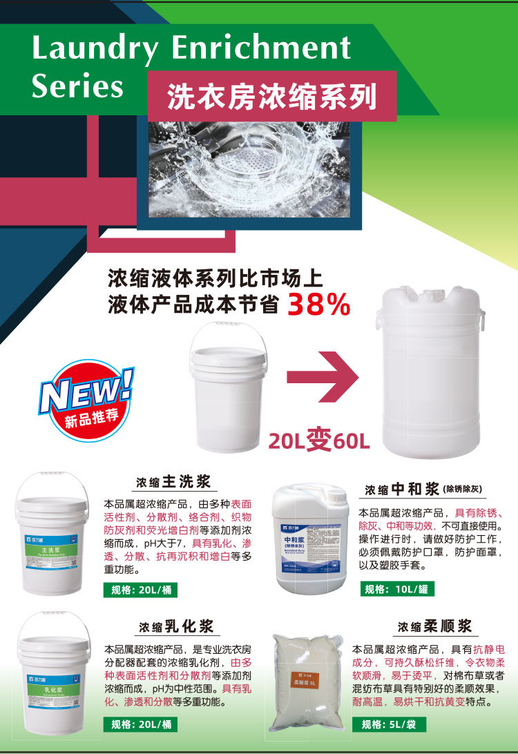 主洗桨（百力威新品上市）超浓缩成本节省38%